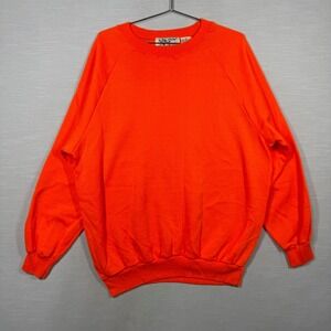 Vintage Duck Bay Sweatshirt Men XL Orange Bright Soft Comfortable Fleece Hunting